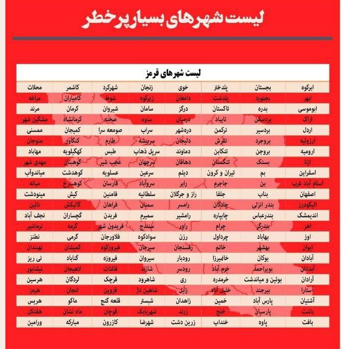 قوچان همچنان در وضعیت #قرمز کرونایی